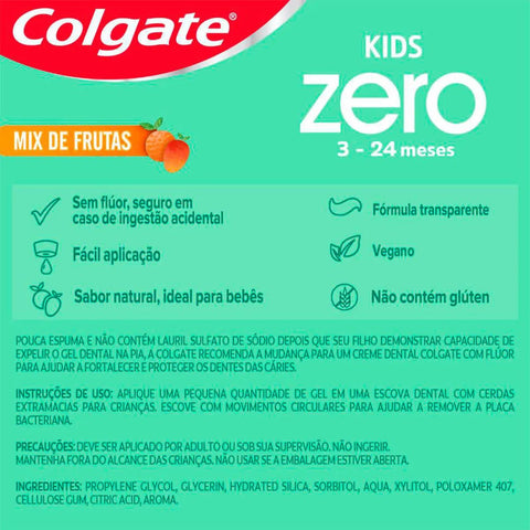 Pasta de Dente Colgate Kids  3 a 24 Meses - Sabor Mix de Frutas - 50 g