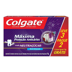 Pasta de Dente Colgate Máxima Proteção Neutraçúcar  (2+1) x 70 g