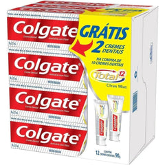 Pasta de Dente Colgate Total 12 Clean Mint  12 x 90 g