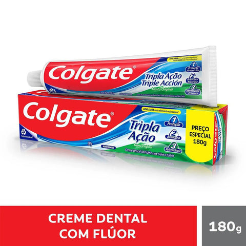 Pasta de Dente Colgate Tripla Ação  Menta - 140 g + 40 g