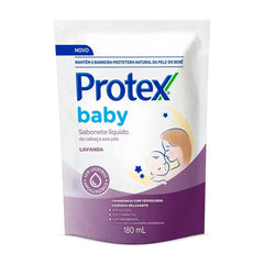 Refil Sabonete Líquido Infantil Protex Baby Da Cabeça Aos Pés Lavanda 180ml