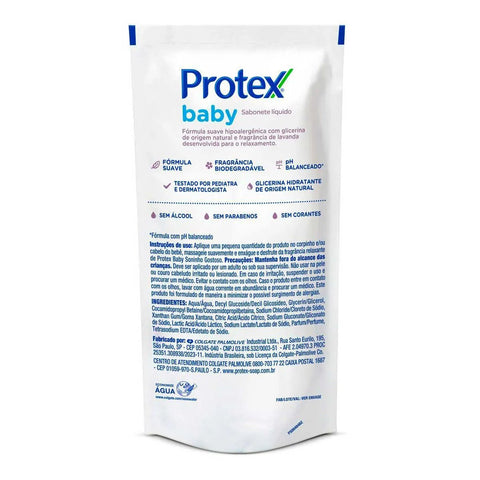 Refil Sabonete Líquido Infantil Protex Baby Da Cabeça Aos Pés Lavanda 380ml