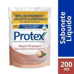 Sabonete Antibacteriano Protex Pró-Hidrata Oil Complex Óleo de Macadâmia, Refil, Líquido, 1 Unidade Com 200Ml