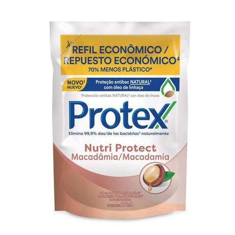 Sabonete Antibacteriano Protex Pró-Hidrata Oil Complex Óleo de Macadâmia, Refil, Líquido, 1 Unidade Com 200Ml