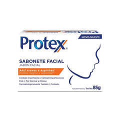 Sabonete Facial Protex Anti Cravos e Espinhas Barra, 1 Unidade Com 85G