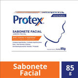 Sabonete Facial Protex Anti Cravos e Espinhas Barra, 1 Unidade Com 85G