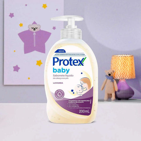 Sabonete Líquido Infantil Protex Baby Da Cabeça Aos Pés Lavanda 200ml