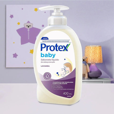 Sabonete Líquido Infantil Protex Baby Da Cabeça Aos Pés Lavanda 400ml