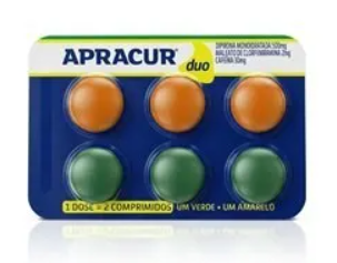 Apracur Duo  500mg + 2mg + 30mg - 6 Unidades - Comprimido