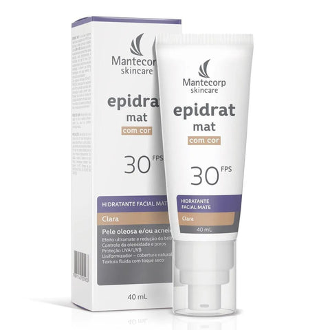 Hidratante Facial Epidrat Mat  Cor Clara - FPS 30 - 40 mL