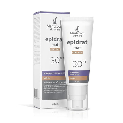 Hidratante Facial Epidrat Mat  Cor Média - FPS 30 - 40 mL