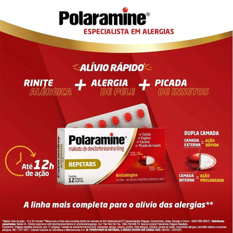 Polaramine  6mg - 12 Unidades - Comprimido