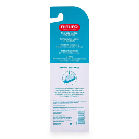 Escova de Dente Bitufo Class Orto Sortida Com 1 Unidade + Grátis, Capa Protetora