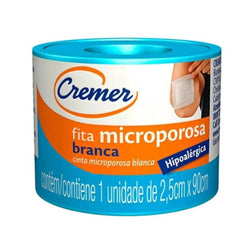 Fita Microporosa Cremer  2,5cm X 90cm - Cor Branco - 1 Unidade