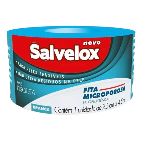 Fita Microporosa Cremer Salvelox  2,5cm X 4,5m - Cor Branca - 1 Unidade