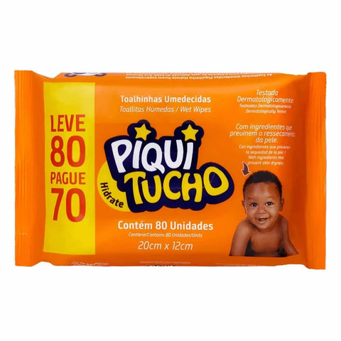 Lenço Umedecido Piquitucho Hidrate  80 Unidades