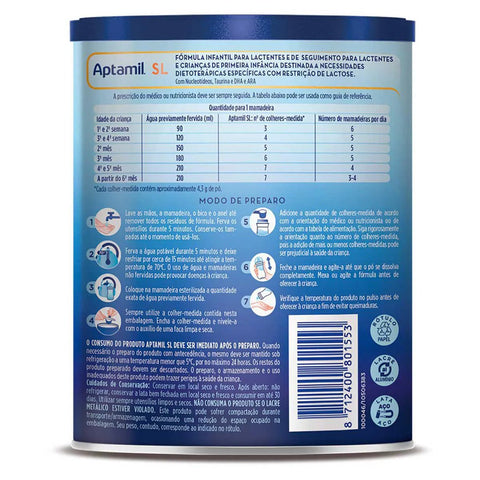 Fórmula Infantil Aptamil Proexpert  Sem Lactose - 400 g