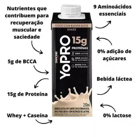 Shake Proteico Danone Yopro Proteína 15g Coco 250ml