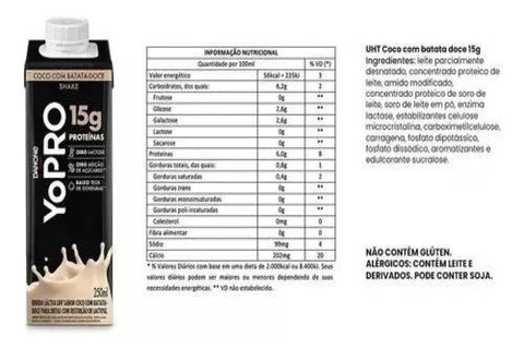 Shake Proteico Danone Yopro Proteína 15g Coco 250ml
