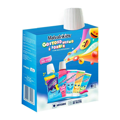 Kit Malvatrikids Infantil Pasta de Dente + Enxaguante Bucal  4+ Anos + Junior - 70 g + 250 mL