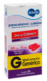Paracetamol + Cafeína (EMS)  500mg + 65mg - 20 Unidades - Comprimido