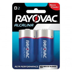 Pilha Rayovac Alcalina D2 com 2 Unidades