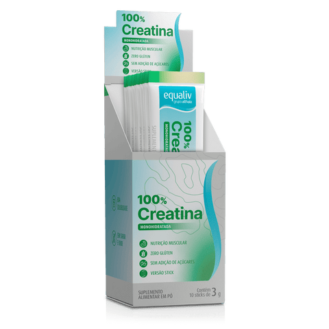 Equaliv Creatina 100% Monohidratada - 10 Sticks