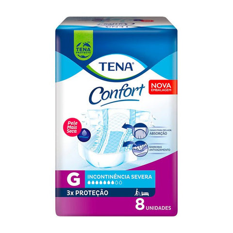 Fralda Geriátrica Tena Confort  Tamanho G - 8 Unidades