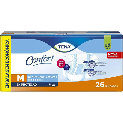 Fralda Geriátrica Tena Confort  Tamanho M - 26 Unidades