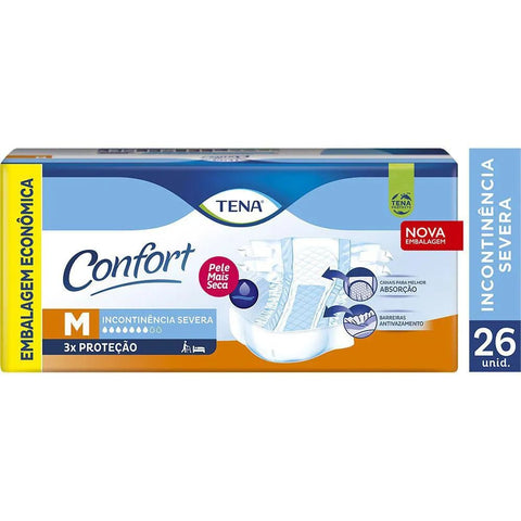 Fralda Geriátrica Tena Confort  Tamanho M - 26 Unidades