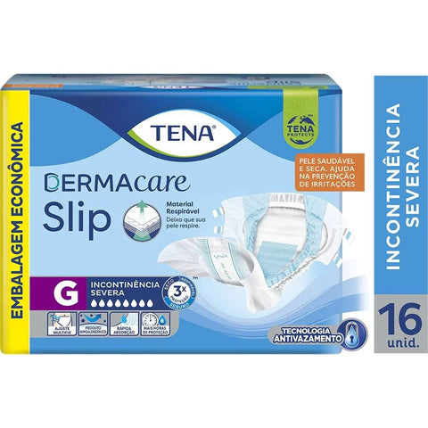 Fralda Geriátrica Tena Dermacare Slip  Tamanho G - 16 Unidades