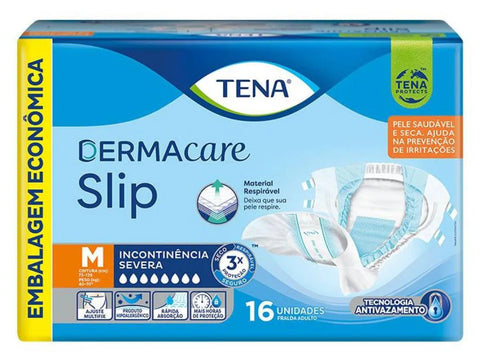 Fralda Geriátrica Tena Dermacare Slip  Tamanho M - 16 Unidades