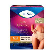 Fralda Geriátrica Tena Pants Discreet  Tamanho P/M - 8 Unidades