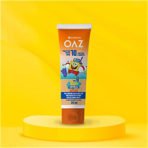 Protetor Solar Oaz Bob Esponha Corpo & Rosto Para Crianças  FPS 70 - 125 mL