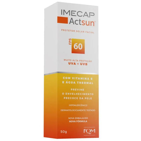 Protetor Solar Facial Imecap Actsun  Sem Cor - FPS 60 - 50 g