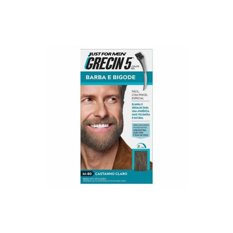 Grecin 5 Barba Bigode e Costeleta Castanho