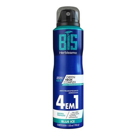 Desodorante Antitranspirante Aerosol Bis Herbíssimo Blue Ice 4 Em 1 48h 150ml
