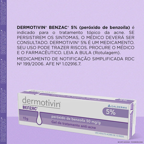 Dermotivin Benzac  50mg/g - 15 g - Gel
