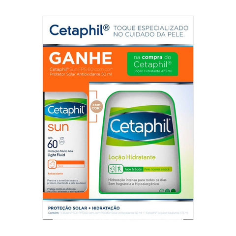 Kit Cetaphil Protetor Solar Facial Sun Gold + Loção Limpeza  Sem Cor - FPS 60 - 50 mL + 120 mL