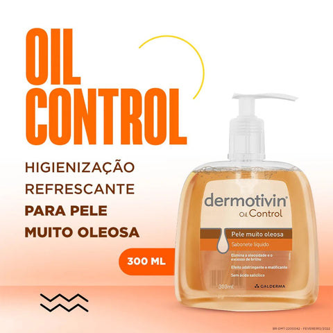 Sabonete Dermotivin Oil Control Líquido, 1 Unidade Com 300Ml