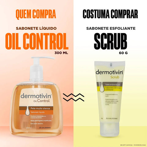 Sabonete Dermotivin Oil Control Líquido, 1 Unidade Com 300Ml