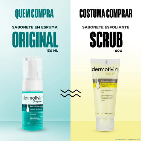 Sabonete Dermotivin Origina Espuma Pele Óleosa 130 Ml