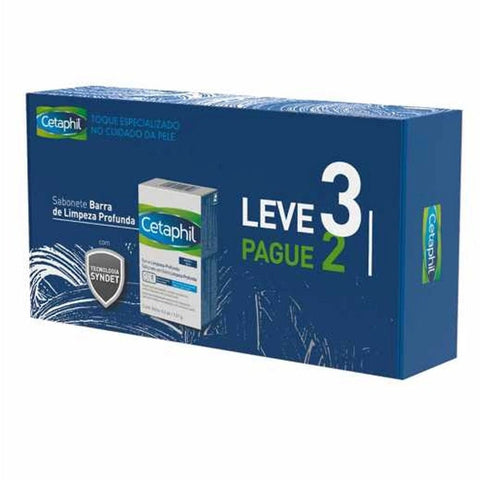 Sabonete em Barra Cetaphil Limpeza Profunda  Pele Normal, Seca ou Sensível - 3 x 127 g