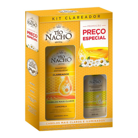 Kit Tío Nacho Antiqueda Clareador Shampoo, 415Ml + Condicionador, 200Ml