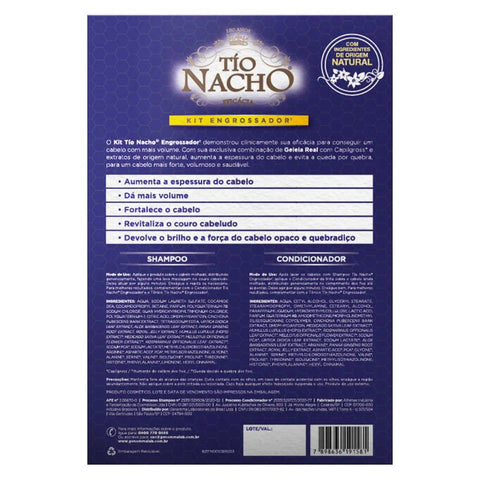 Kit Tío Nacho Antiqueda Engrossador Shampoo, 1 Unidade Com 415Ml + Condicionador, 1 Unidade Com 200Ml