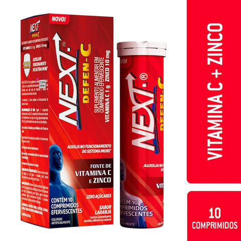 Next Defen-C Vitamina C + Zinco  10 Unidades - Efervescente
