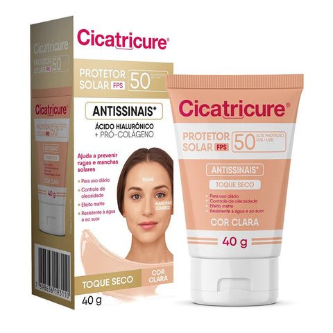 Protetor Solar Facial Cicatricure  Clara - FPS 50 - 40 g