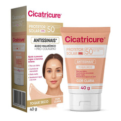 Protetor Solar Facial Cicatricure  Clara - FPS 50 - 40 g