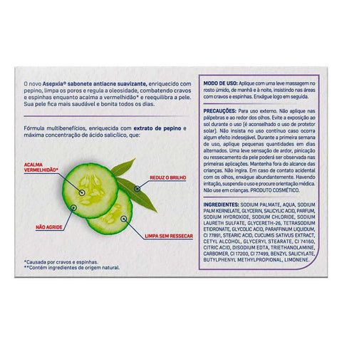 Sabonete Em Barra Asepxia Suavizante Ação Reequilibrante 80G