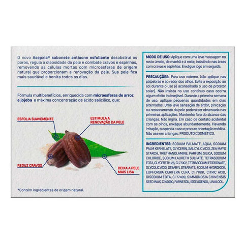 Sabonete Esfoliante Asepxia Barra Com 80G